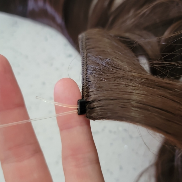 New 20" hair extensions brunette curly wire - Picture 8 of 8